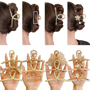 긴머리 숱많은머리 대왕 집게핀 무광 유광 고급스러운 골드 큐빅 명품 올림머리 머리핀